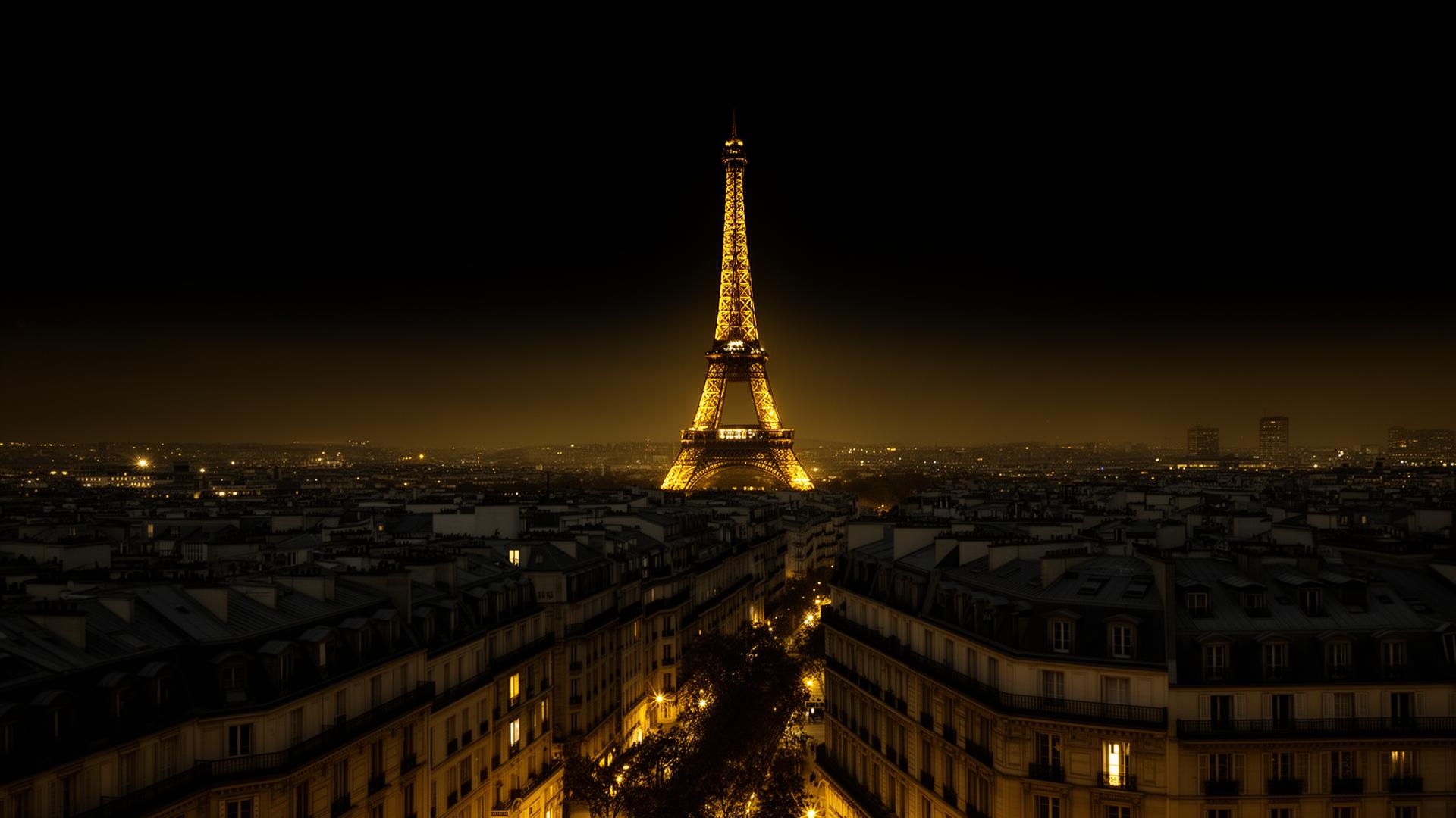 Paris at golden dusk
